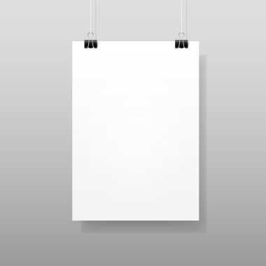vektör beyaz boş kağıdı duvar poster şablonu
