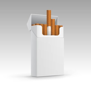 Opened Pack of Cigarettes Isolated on Background