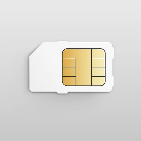 Vector Mobile Cellular Phone Sim Card Chip — Stock Vector