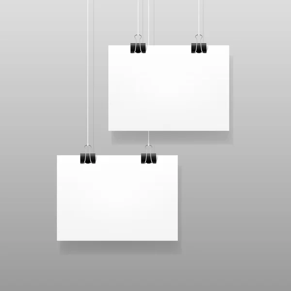 Plantilla de póster de pared de papel blanco vectorial — Vector de stock