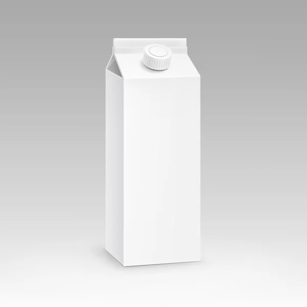 Mléčné šťávy balení balíčku krabici bílé — Stockový vektor
