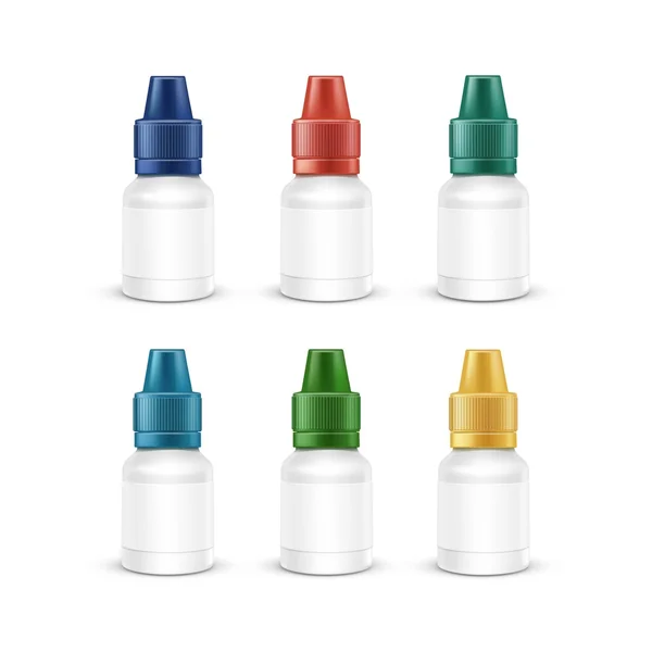 Set di contenitori in plastica bianca per bottiglie spray — Vettoriale Stock