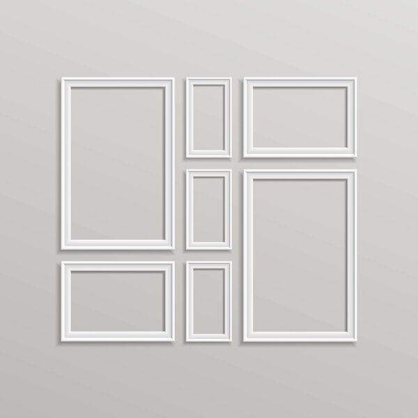 Vector Blank Picture Frame Template Composition