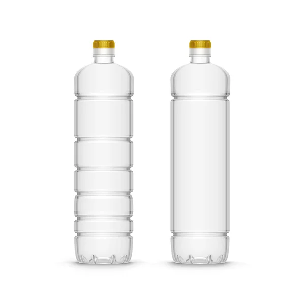 Vetor plástico girassol azeite garrafa de óleo em branco — Vetor de Stock
