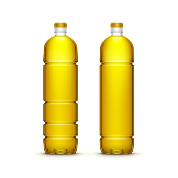 Bouteille blanche d'huile d'olive de tournesol en plastique vectoriel — Image vectorielle