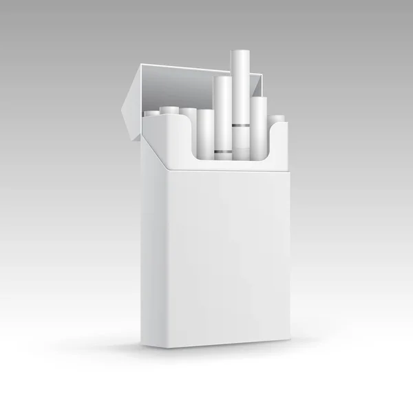 Boîte ouverte de cigarettes isolées sur fond — Image vectorielle