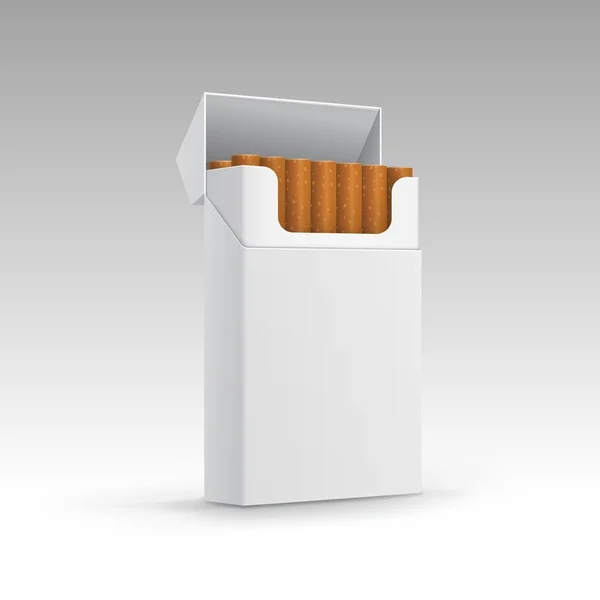 Öppnade paket cigaretter isolerad på bakgrunden — Stock vektor