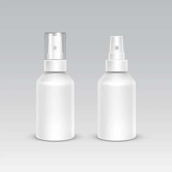 Spray Bottle White Plastic Packaging Container Set — Stock Illustration Spray Bottle White Plastic Packaging Container Set Stock Vector