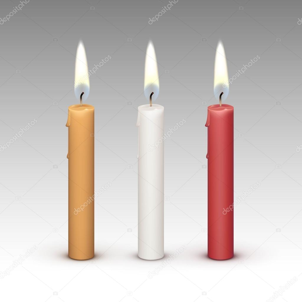Candles Flame Fire Light Isolated on Background