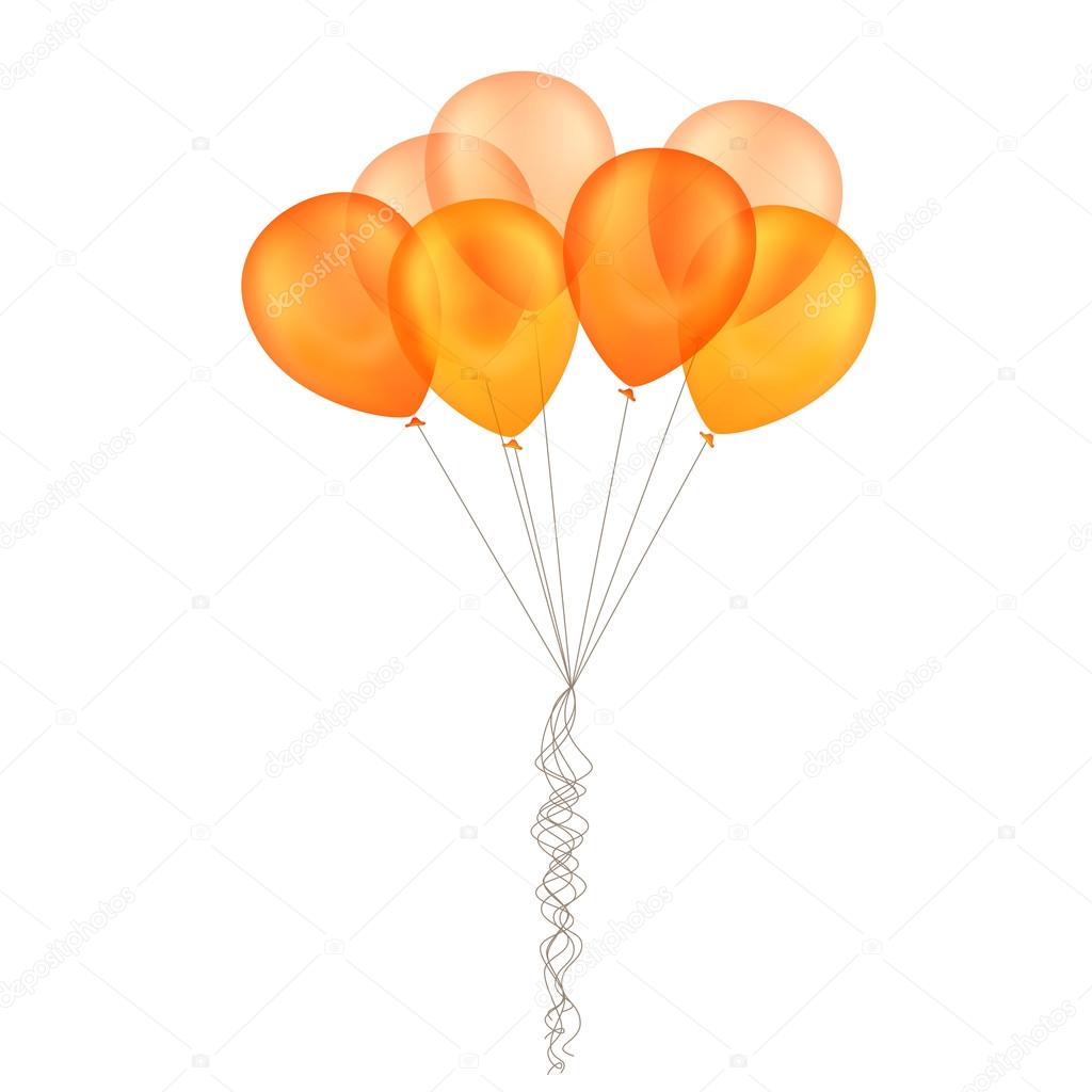 Vector Orange Yellow Balloons Isolated Background