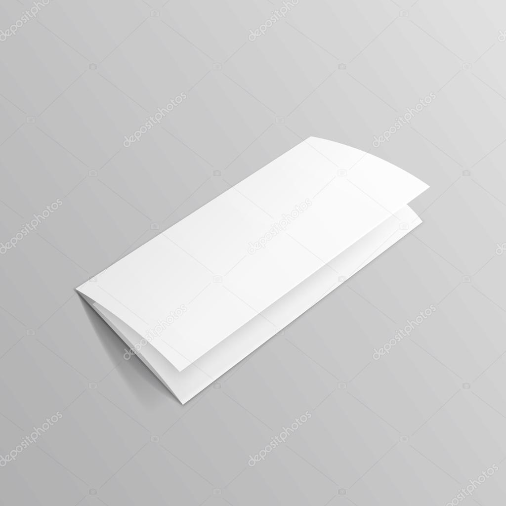 White Trifold Brochure Leaflet Zigzag Folded Flyer