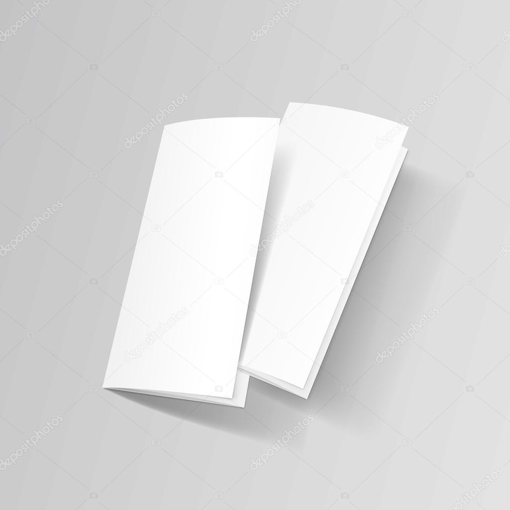 White Trifold Brochure Leaflet Zigzag Folded Flyer