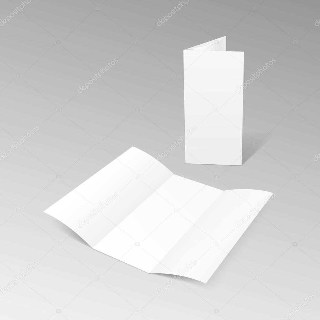 White Trifold Brochure Leaflet Zigzag Folded Flyer