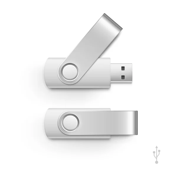 Conjunto de vetor de memória USB Flash Drive Stick isolado —  Vetores de Stock