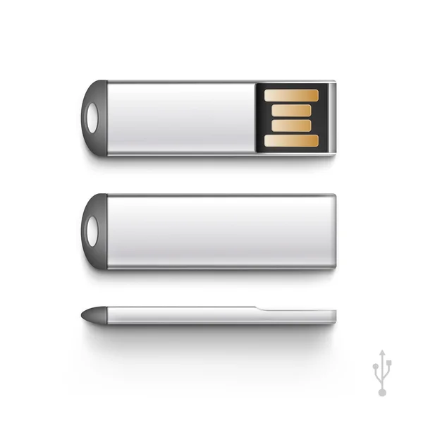 Conjunto de vectores de memoria USB Flash Drive Stick aislado — Vector de stock