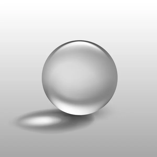 Bola de esfera de vidro de água realista vetorial isolado — Vetor de Stock