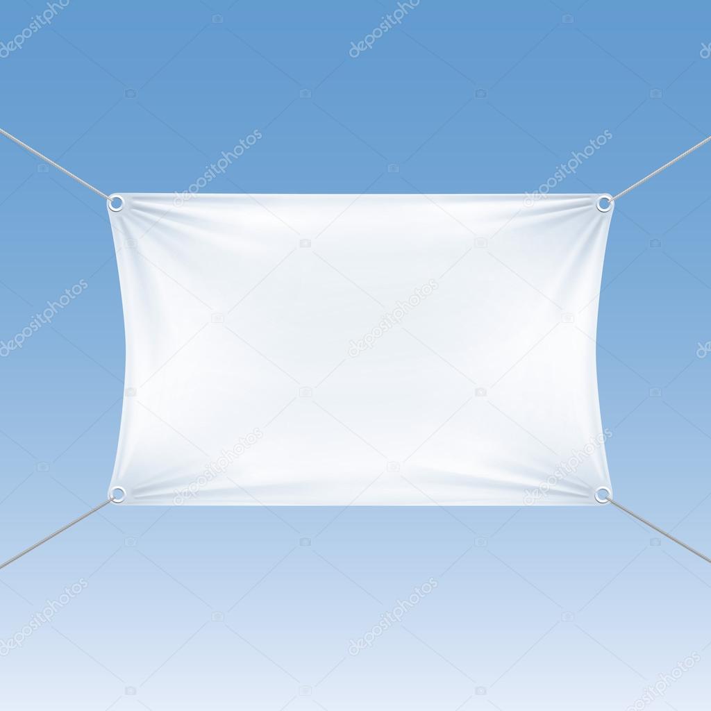 White Blank Empty Horizontal Rectangular Banner