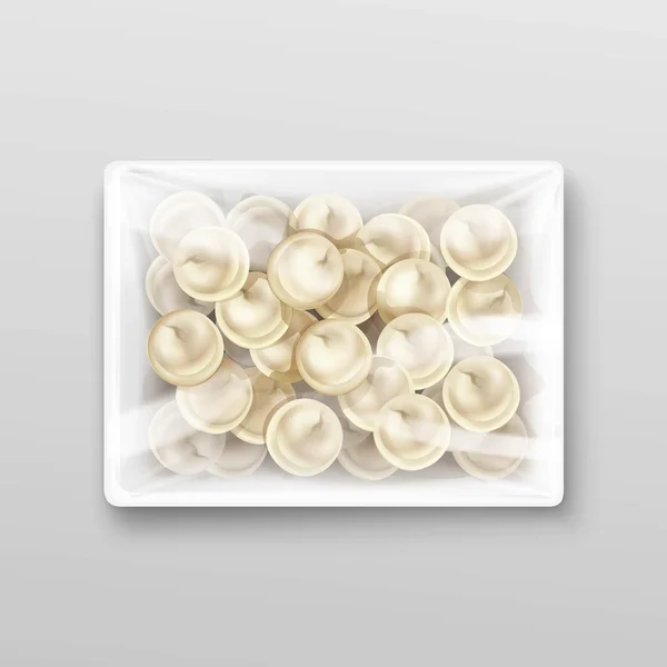 Pelmeni Boulettes de viande Ravioli Emballage — Image vectorielle