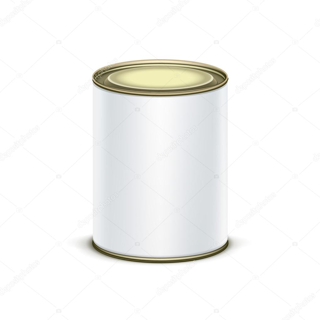 White tin box packaging container tea coffee isolated vector