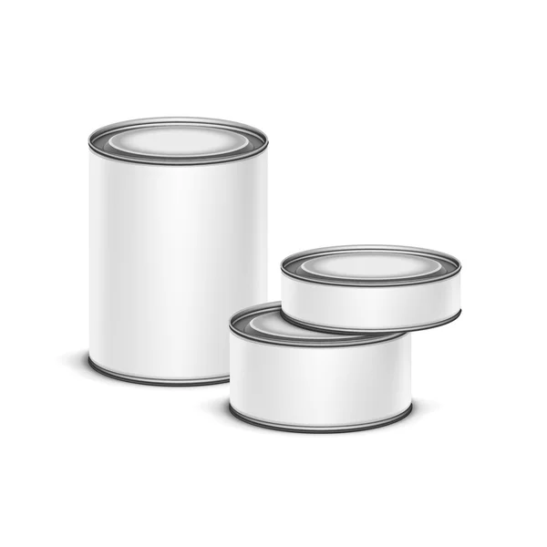 Caja de lata blanca envase té café aislado vector Vectores de stock libres de derechos