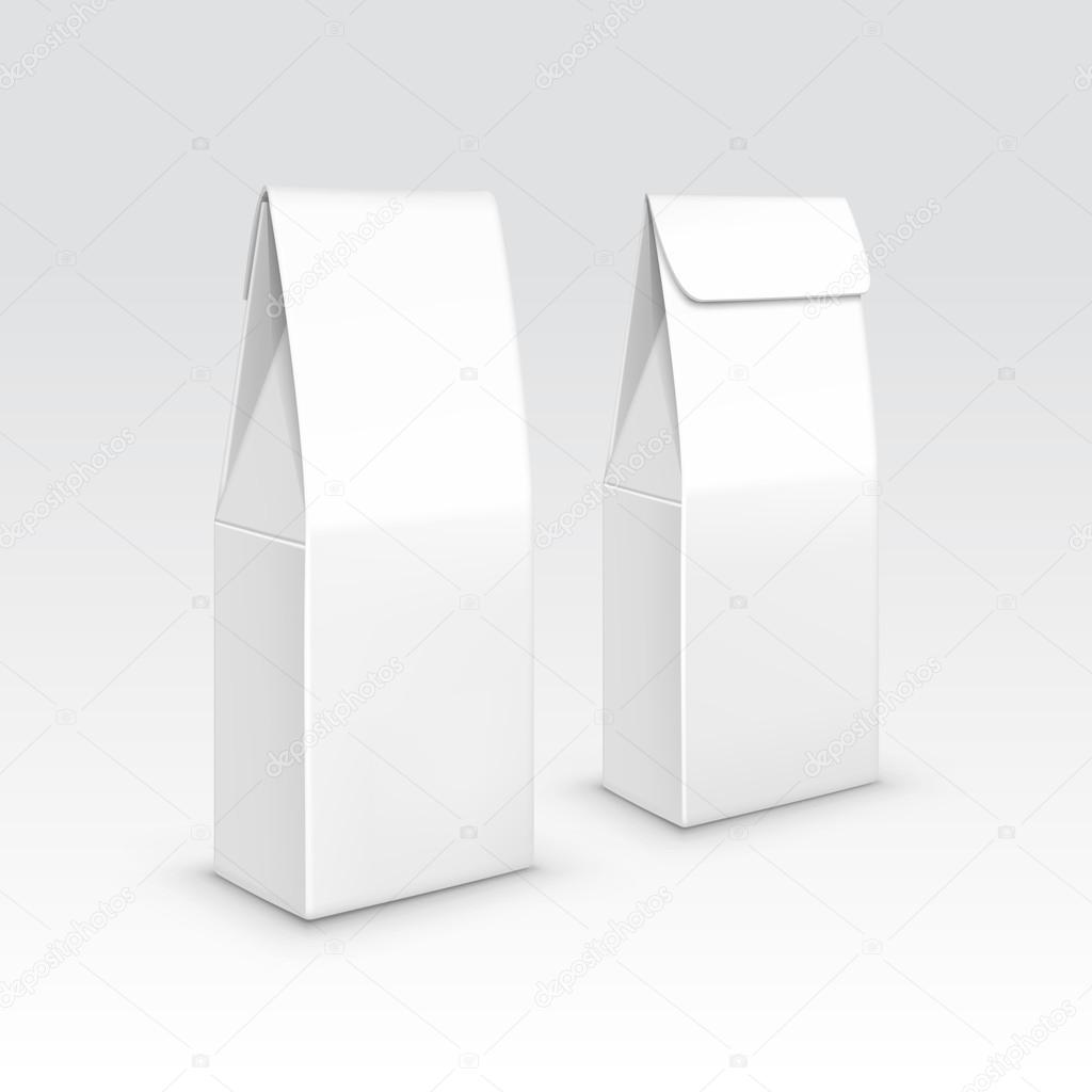 Tea coffee paper packaging package pack bag isolated vector illustration