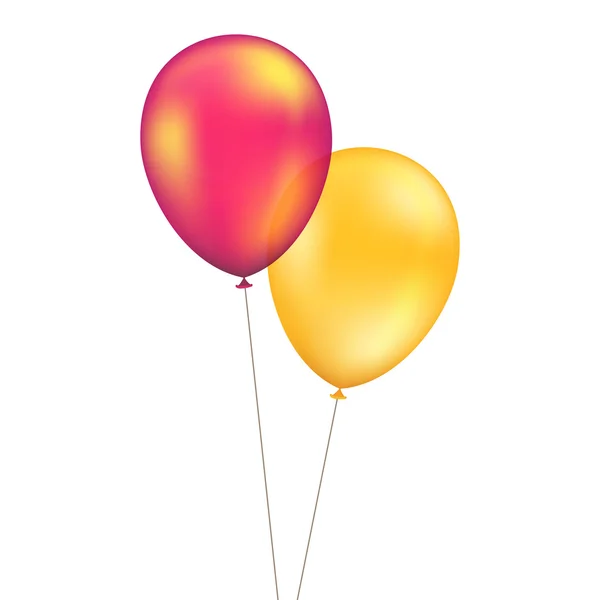 Vector Red Orange Yellow Balloons Set Isolated on Background — Stock Vector