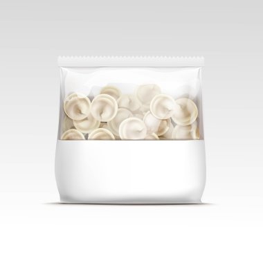 Mantı et köfte mantı Tortellini ambalaj paketi paketi izole vektör
