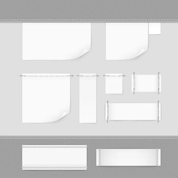 Étiquette Tag Stitch Set blanc vecteur isolé — Image vectorielle