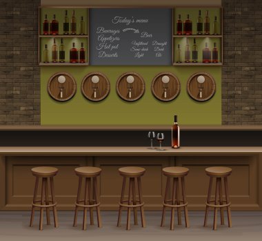 Bar Cafe bira kafeterya Counter Resepsiyon iç