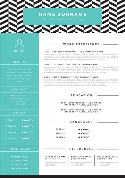 Resume template design — Stock Vector