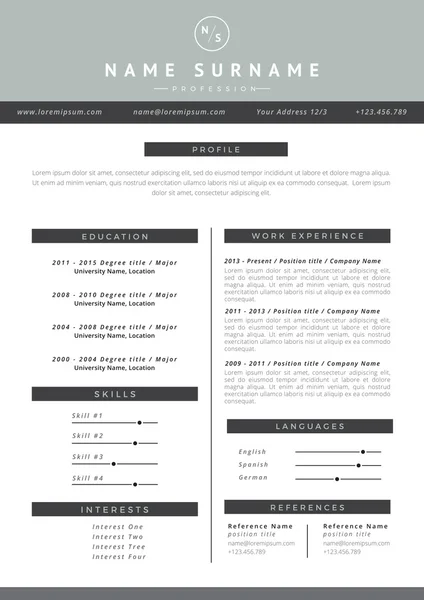 Resume template design — Stock Vector