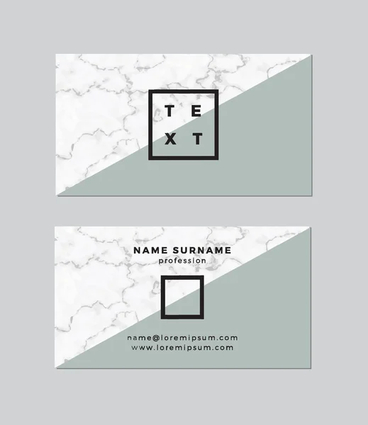 Business card with marble texture — Stock Vector