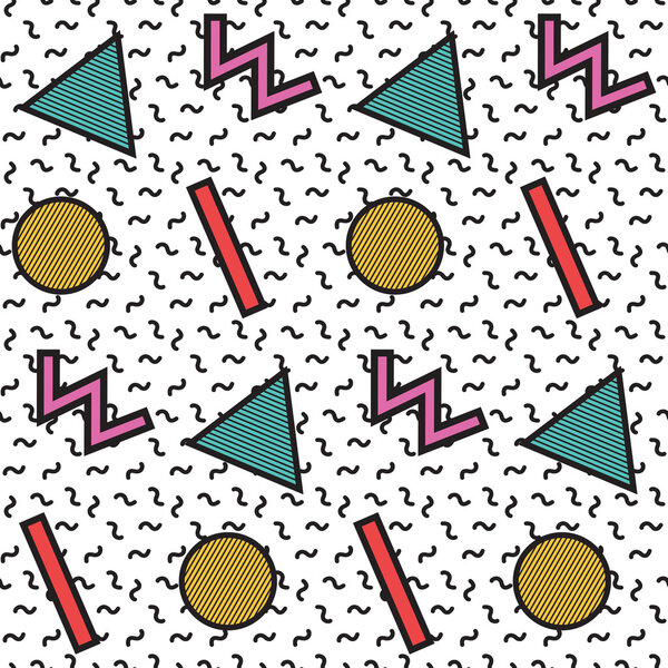 Ретро бесшовный фон в стиле Мемфис, 80-х, 90-х годов