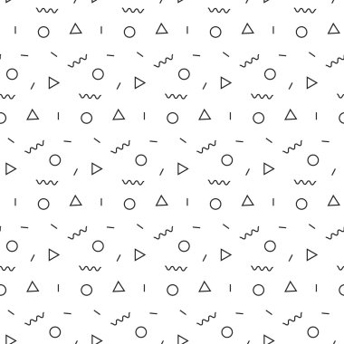 Retro memphis tarzı sorunsuz soyut geometrik desen