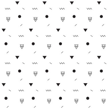 Retro memphis tarzı sorunsuz soyut geometrik desen