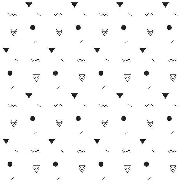 Patrón geométrico abstracto sin costuras en estilo retro memphis — Vector de stock