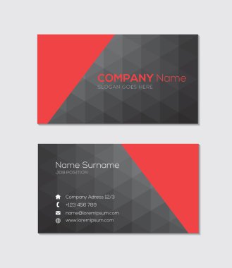 Modern business card with geometric design clipart svg vector 