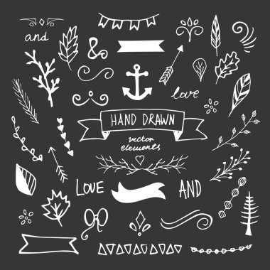 Vektör tasarım öğeleri el çekilmiş