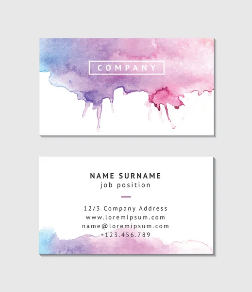 Watercolor Business Card Template — Stock Vector