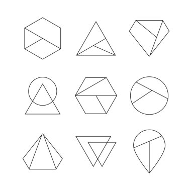 Hipster simgeleri, geometrik logosu koymak