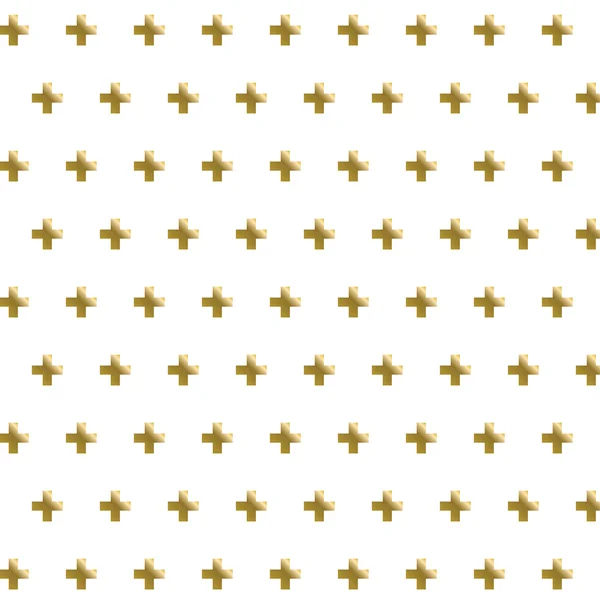 Golden cross seamless pattern background — Stock Vector