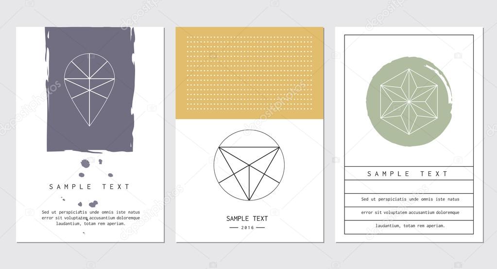 Set of cards for invitation, business card, poster or banner designs