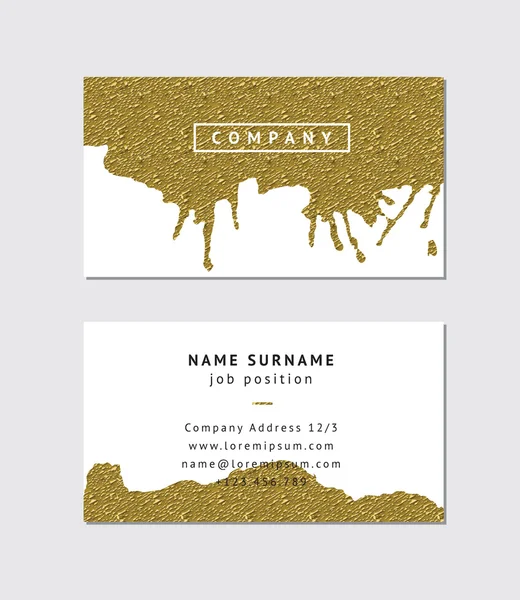 Business card with golden detail — Stock Vector