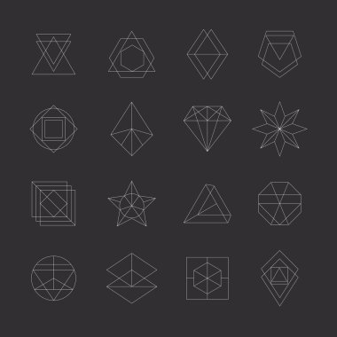 Set of hipster icons, geometric logotypes