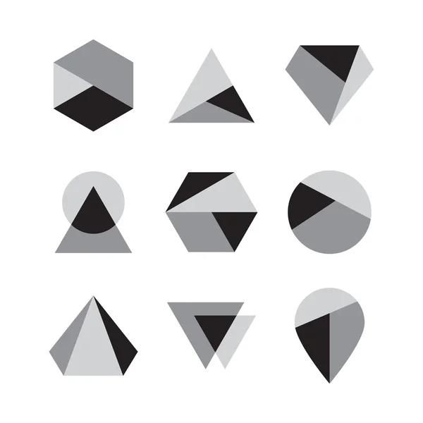 Zestaw ikon, geometryczne logo — Wektor stockowy