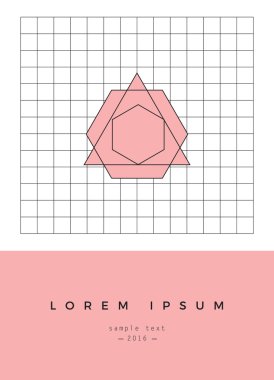 Geometrik tasarım afiş, broşür ve kartvizit