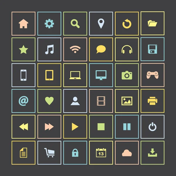 Conjunto de iconos, diseño plano — Archivo Imágenes Vectoriales