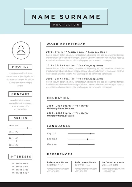 Resume template — Stock Vector