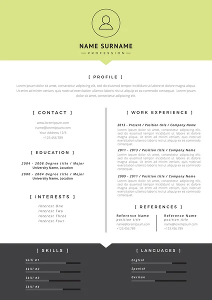 Resume template design — Stock Vector