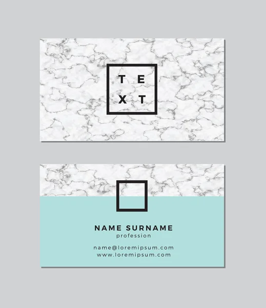 Business card with marble texture — Stock Vector